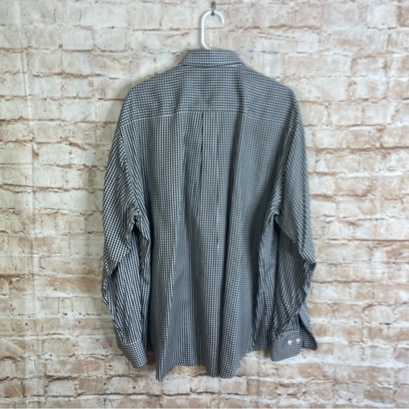 Peter Millar Cotton Silk Blend Black White Gingham Button Down Shirt Size XL - Picture 4 of 5